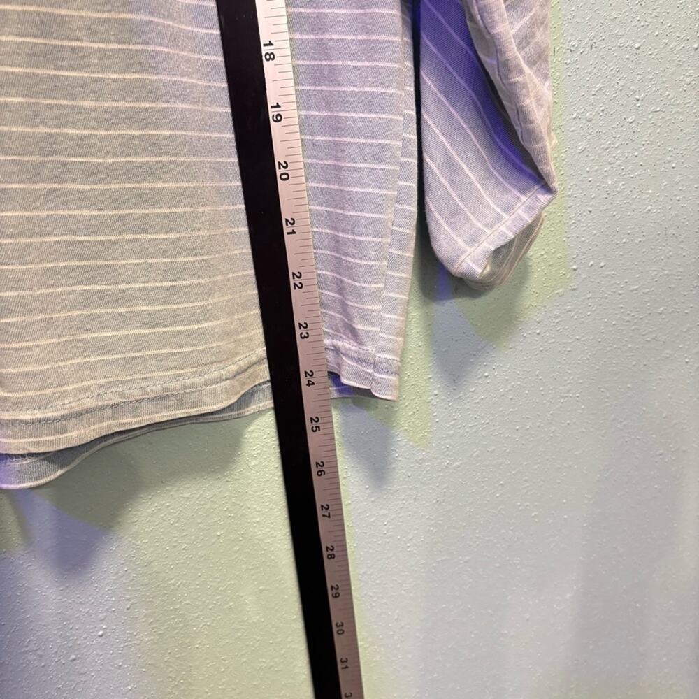 Jane and Delancey Blue Stripe Relaxed Long Ruched Sleeve Top Size M - Picture 6 of 6